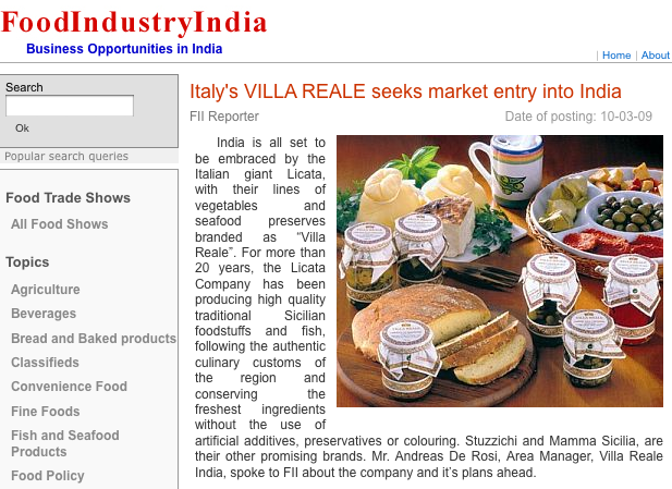 Villa Reale enters India